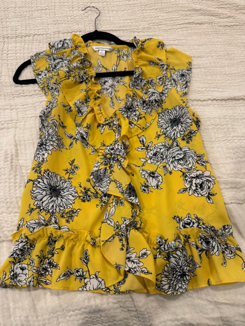 Counterparts Yellow Floral Ruffle Top